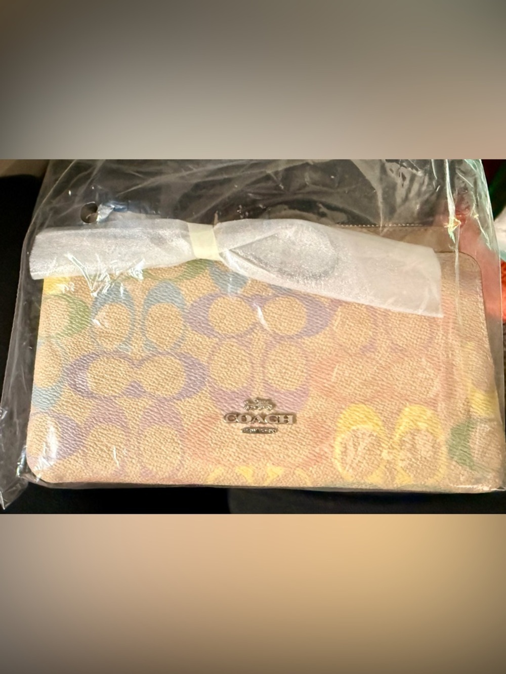 Coach Outlet Double Zip Wallet In Rainbow Signature Canvas - Picture 4 of 7